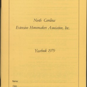 North Carolina Extension Homemakers Association, Inc. yearbook, 1979