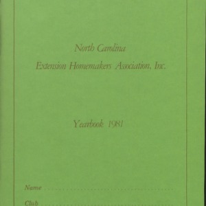 North Carolina Extension Homemakers Association, Inc. yearbook, 1981