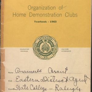 North Carolina Organization of Home Demonstration Clubs yearbook, 1963