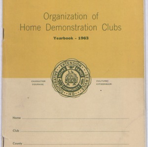 North Carolina Organization of Home Demonstration Clubs yearbook, 1963