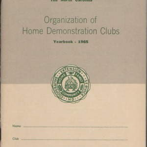 North Carolina Organization of Home Demonstration Clubs yearbook, 1965