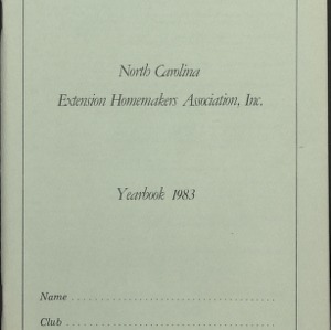 North Carolina Extension Homemakers Association, Inc. yearbook, 1983