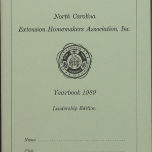 North Carolina Extension Homemakers Association, Inc. yearbook, leadership edition, 1989