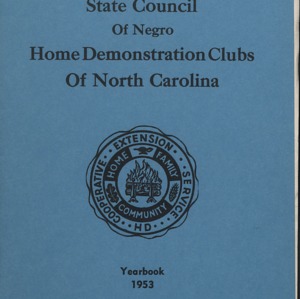 State Council of Negro Home Demonstration Clubs of North Carolina yearbook, 1953