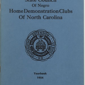 State Council of Negro Home Demonstration Clubs of North Carolina yearbook, 1954
