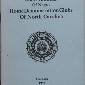 State Council of Negro Home Demonstration Clubs of North Carolina yearbook, 1958