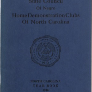 State Council of Negro Home Demonstration Clubs of North Carolina yearbook, 1946