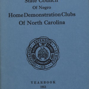 State Council of Negro Home Demonstration Clubs of North Carolina yearbook, 1951