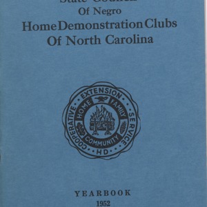 State Council of Negro Home Demonstration Clubs of North Carolina yearbook, 1952