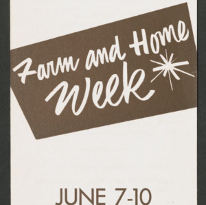 Farm and Home Week program, 1954