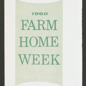 Farm Home Week program, 1960