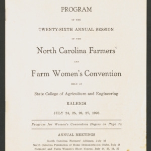 Farm and Home Week program, 1928