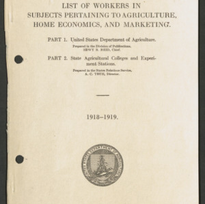North Carolina Cooperative Extension Service, Personnel Lists, 1918 - USDA Publication