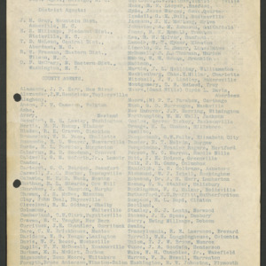 North Carolina Cooperative Extension Service, Personnel Lists, 1918