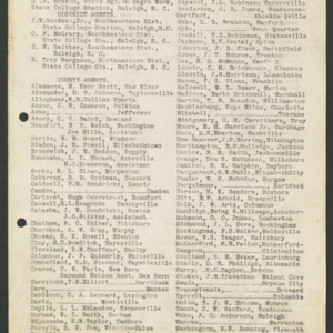 North Carolina Cooperative Extension Service, Personnel Lists, 1930