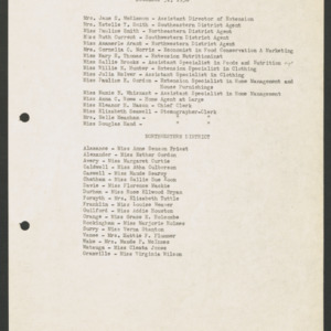 North Carolina Cooperative Extension Service, Personnel Lists, 1936