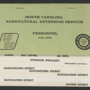 North Carolina Cooperative Extension Service, Personnel Booklet, 1964, Part 2