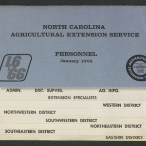North Carolina Cooperative Extension Service, Personnel Booklet, 1965