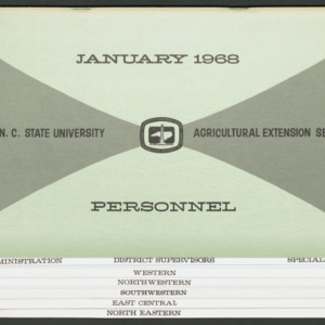 North Carolina Cooperative Extension Service, Personnel Directory, 1968