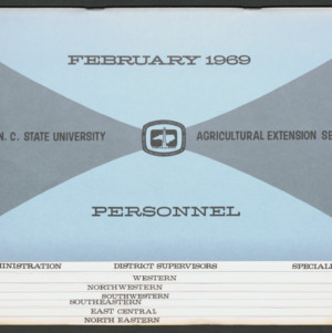 North Carolina Cooperative Extension Service, Personnel Directory, 1969