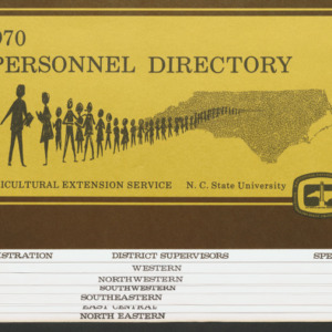 North Carolina Cooperative Extension Service, Personnel Directory, 1970