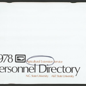 North Carolina Cooperative Extension Service, Personnel Directory, 1978