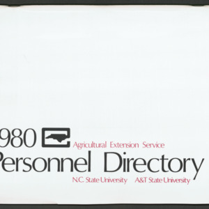 North Carolina Cooperative Extension Service, Personnel Directory, 1980