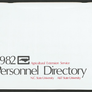 North Carolina Cooperative Extension Service, Personnel Directory, 1982