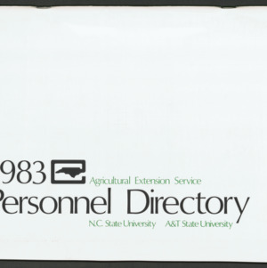 North Carolina Cooperative Extension Service, Personnel Directory, 1983