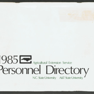 North Carolina Cooperative Extension Service, Personnel Directory, 1985