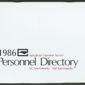 North Carolina Cooperative Extension Service, Personnel Directory, 1986