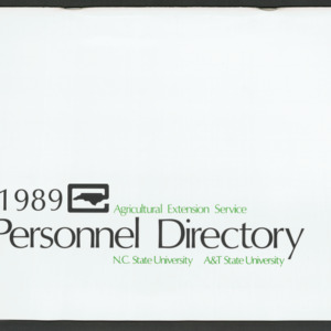 North Carolina Cooperative Extension Service, Personnel Directory, 1989