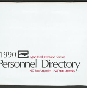 North Carolina Cooperative Extension Service, Personnel Directory, 1990