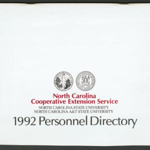 North Carolina Cooperative Extension Service, Personnel Directory, 1992
