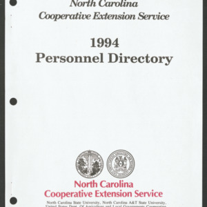 North Carolina Cooperative Extension Service, Personnel Directory, 1994