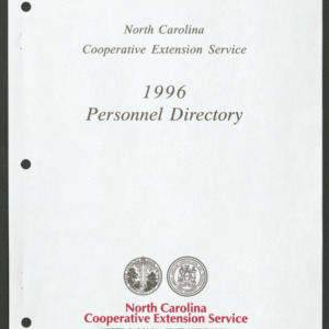 North Carolina Cooperative Extension Service, Personnel Directory, 1996