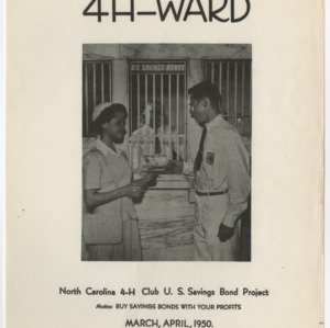 4H-Ward - North Carolina 4-H Club U.S. Savings Bond Project - March, April, 1950.