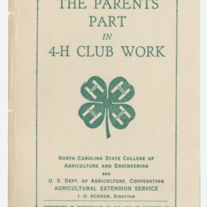 The Parents Part in 4-H Club Work (Club Series No. 13)