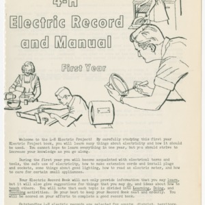 4-H Electric Record and Manual: First Year (Club Series 108, Reprint)