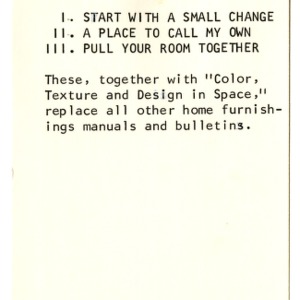 Start With a Small Change: 4-H home Furnishings Manual and Record I (4-H Club Series 17-6, Revised)