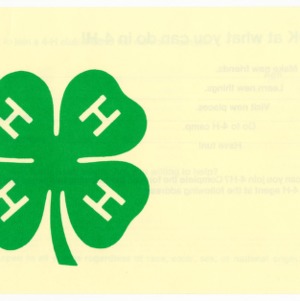 Look at what you can do in 4-H! (4-H Flyer 1-100, Reprint)