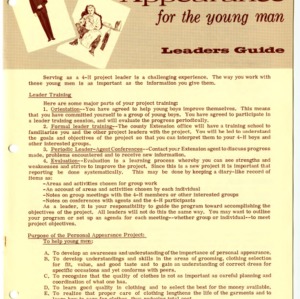 Personal Appearance for the Young Man: Leader's Guide (4-H Leader's Guide 6-5, Reprint)