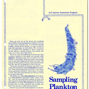 Sampling Plankton: 4-H Marine Awareness Program (4-H Manual 1-107, Reprint)