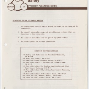 Safety Planning Project Guide (4-H Project Planning Guide 3-22, Reprint)