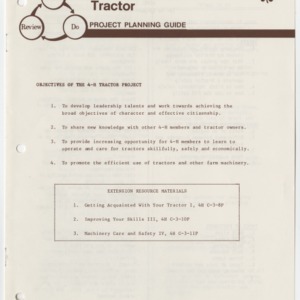 Tractor Project Planning Guide (4-H Project Planning Guide 3-23, Reprint)