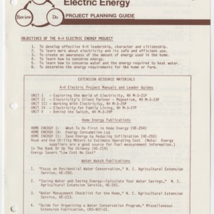 Electric Energy Project Planning Guide (4-H Project Planning Guide 3-24, Reprint)