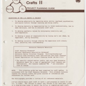 Crafts II Project Planning Guide (4-H Project Planning Guide 17-18)