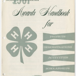 North Carolina 1967 Awards Handbook for 4-H Projects, Demonstrations, Scholarships