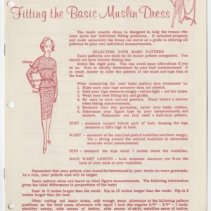 Fitting the Basic Muslin Dress (Home Extension Publication 25)