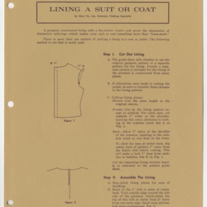 Lining a Suit or Coat (Home Extension Publication 26)